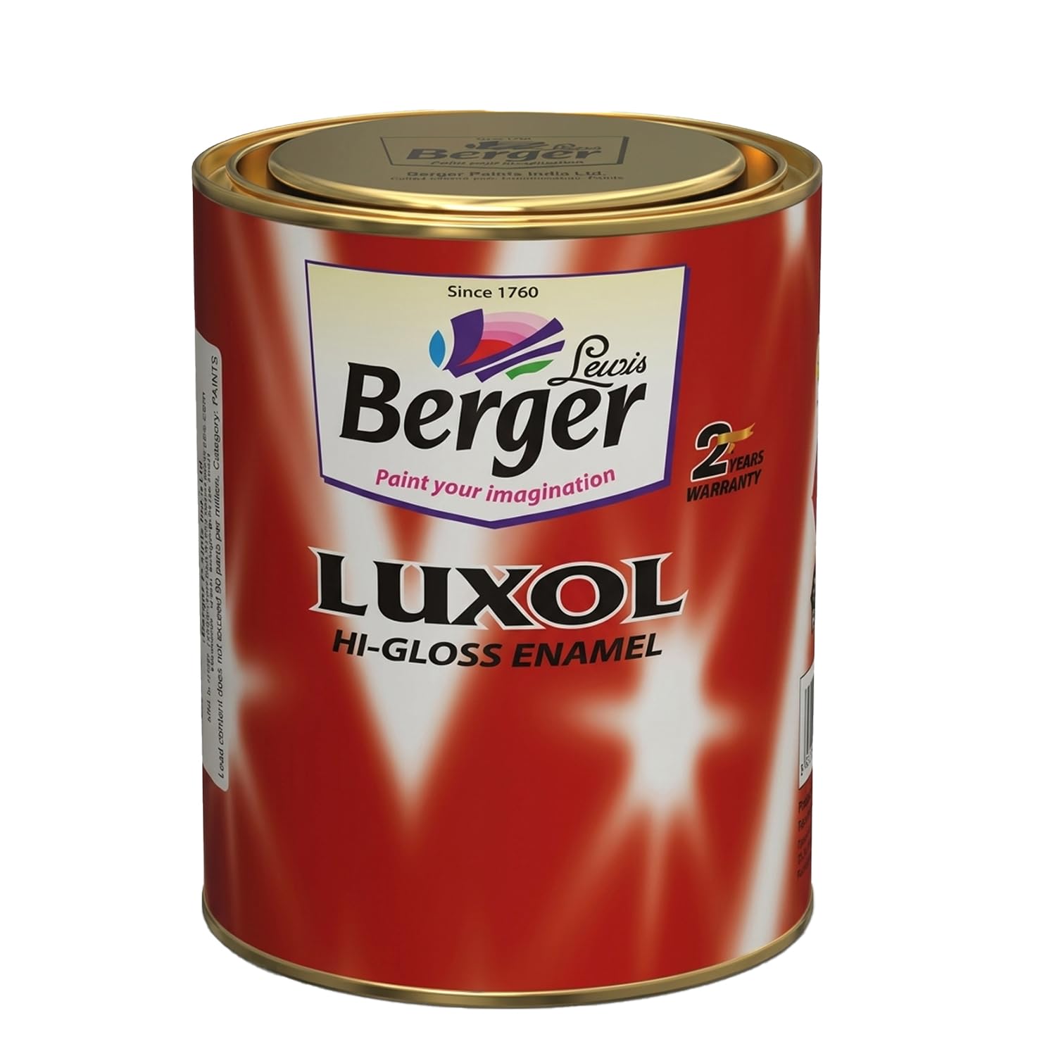 BERGER Luxol Hi-Gloss Enamel Paint | Oil-Based | Mirror Like Durable Weather Resistant High Gloss Finish | Wood Metal Surfaces (500mL, Golden Brown)