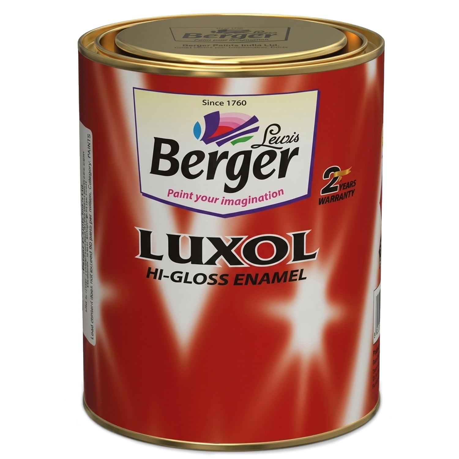 BERGER Luxol Hi-Gloss Enamel Paint | Oil-Based | Mirror Like Durable Weather Resistant High Gloss Finish | Wood Metal Surfaces (500mL, Golden Brown)