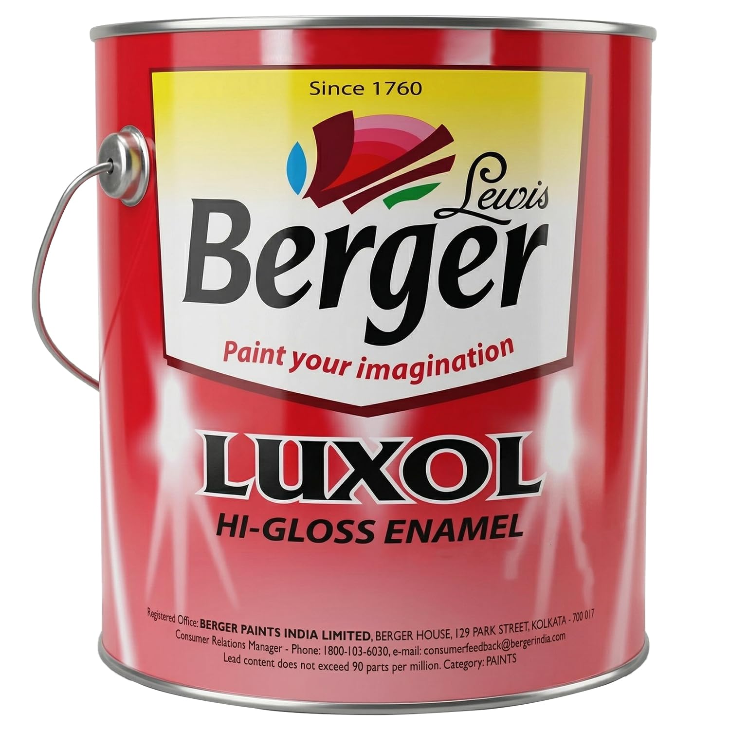 BERGER Luxol Hi-Gloss Enamel Paint | Oil-Based | Mirror Like Durable Weather Resistant High Gloss Finish | Wood Metal Surfaces (500mL, Golden Brown)