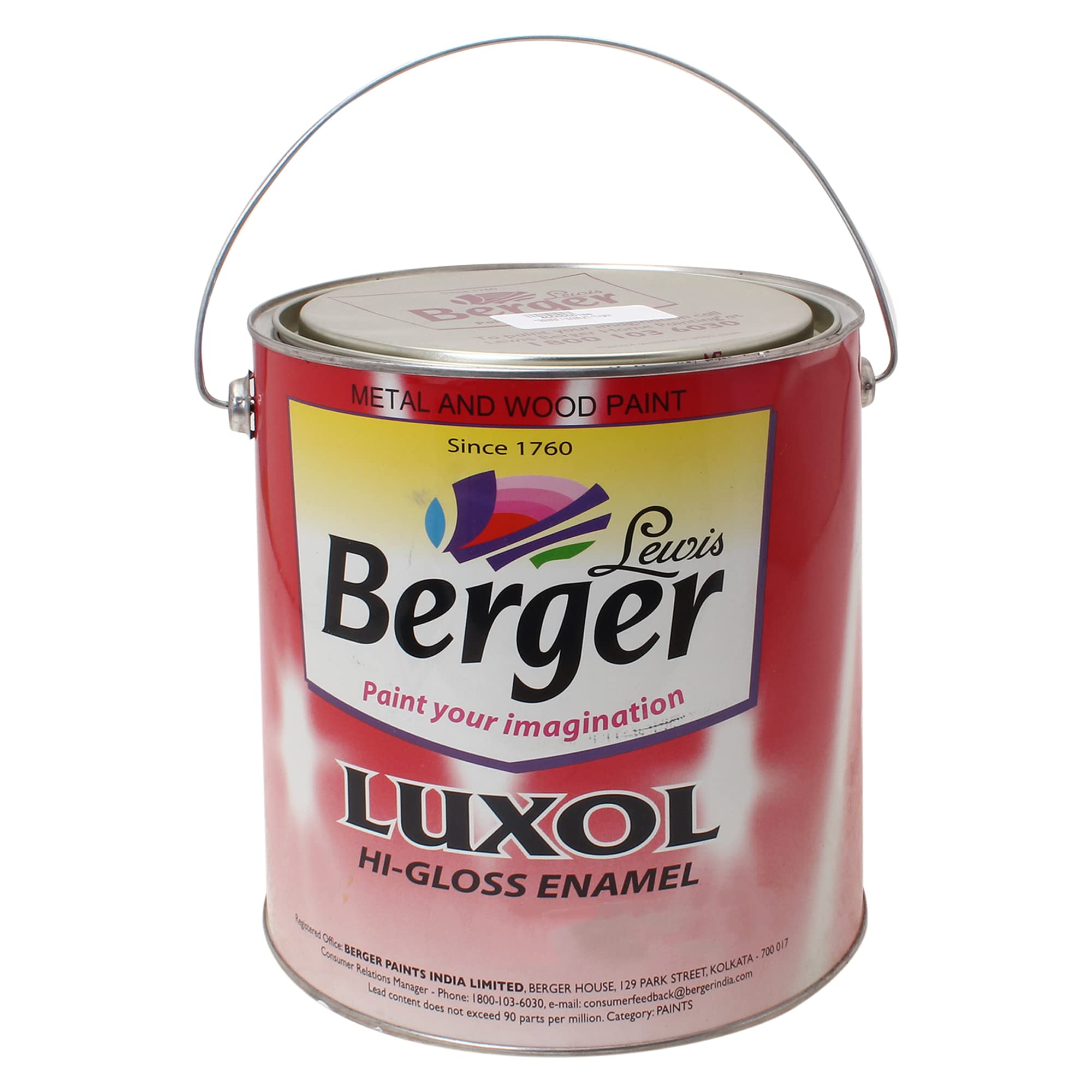 BERGER Luxol Hi-Gloss Enamel Paint | Oil-Based | Mirror Like Durable Weather Resistant High Gloss Finish | Wood Metal Surfaces (500mL, Golden Brown)