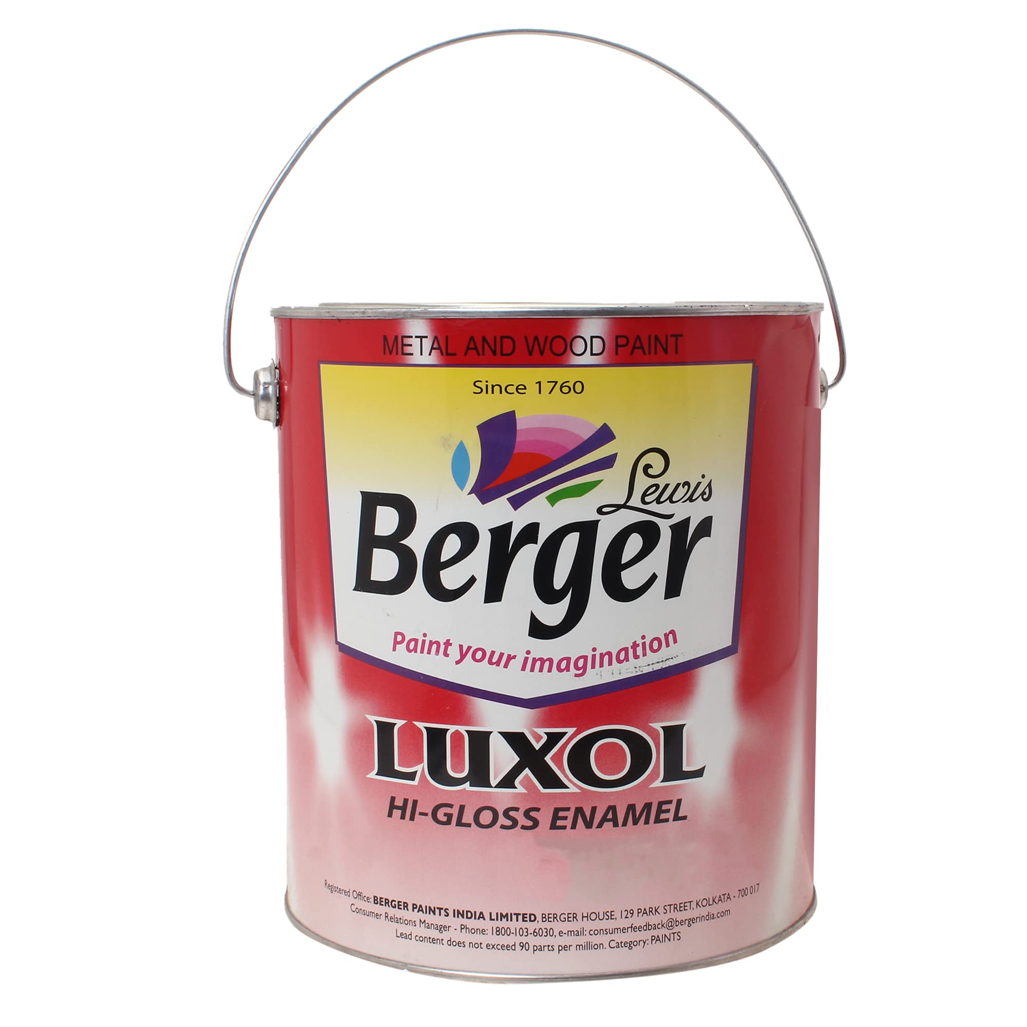 BERGER Luxol Hi-Gloss Enamel Paint | Oil-Based | Mirror Like Durable Weather Resistant High Gloss Finish | Wood Metal Surfaces (500mL, Golden Brown)