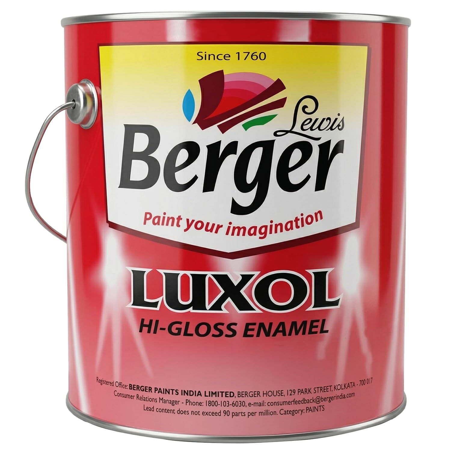 BERGER Luxol Hi-Gloss Enamel Paint | Oil-Based | Mirror Like Durable Weather Resistant High Gloss Finish | Wood Metal Surfaces (500mL, Golden Brown)