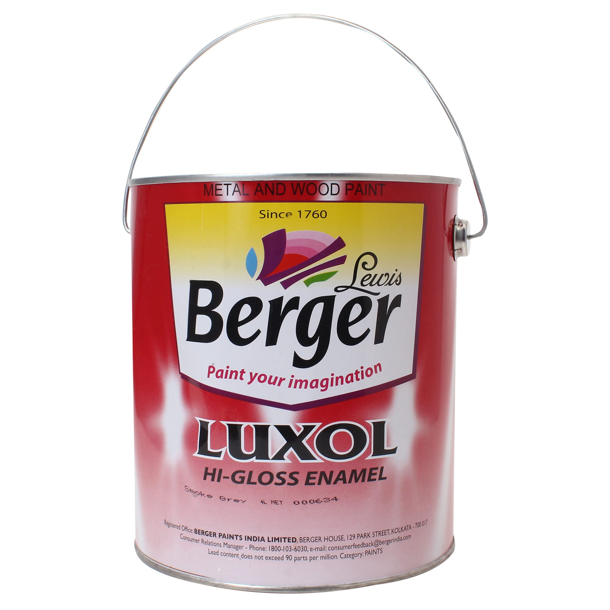 BERGER Luxol Hi-Gloss Enamel Paint | Oil-Based | Mirror Like Durable Weather Resistant High Gloss Finish | Wood Metal Surfaces (500mL, Golden Brown)