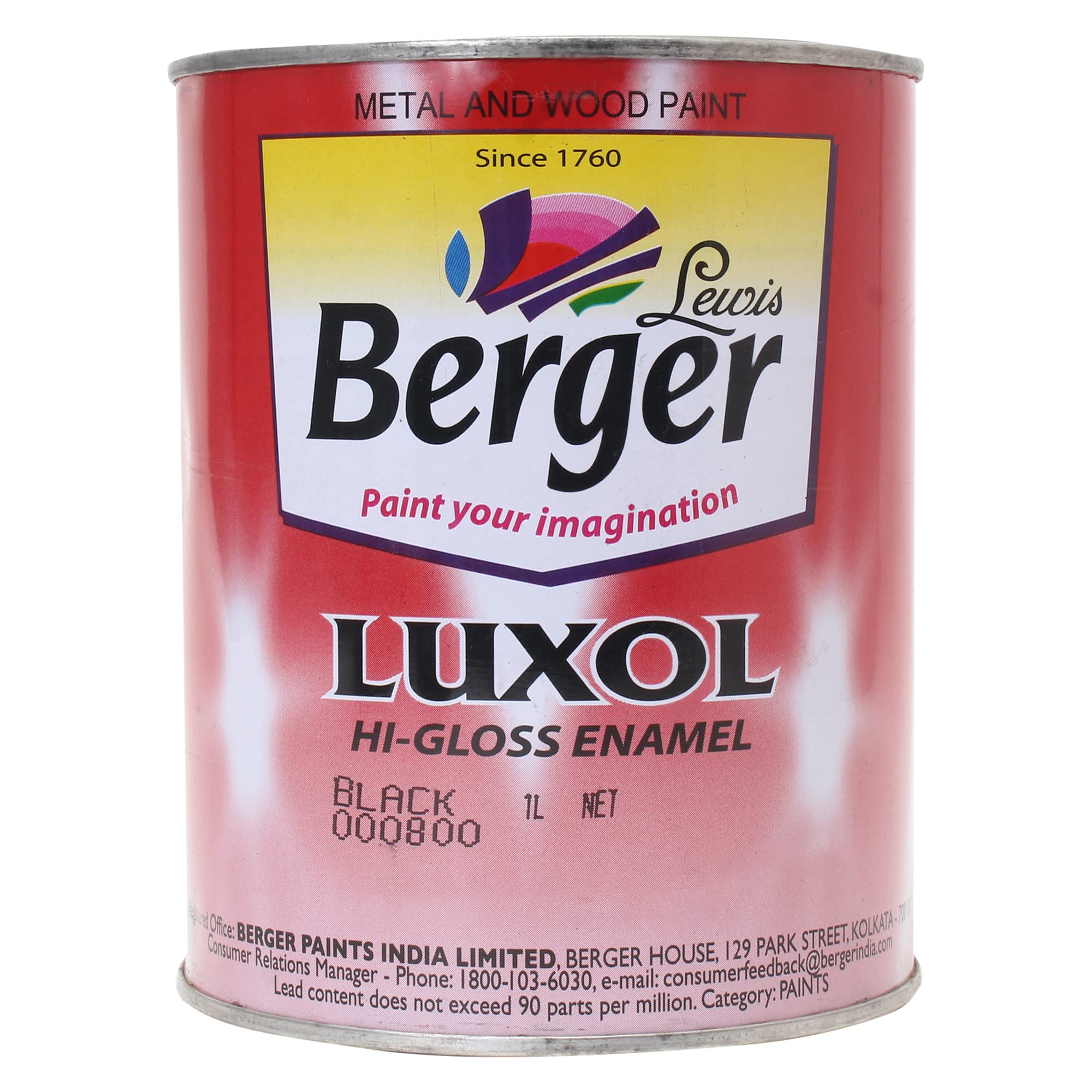 BERGER Luxol Hi-Gloss Enamel Paint | Oil-Based | Mirror Like Durable Weather Resistant High Gloss Finish | Wood Metal Surfaces (500mL, Golden Brown)