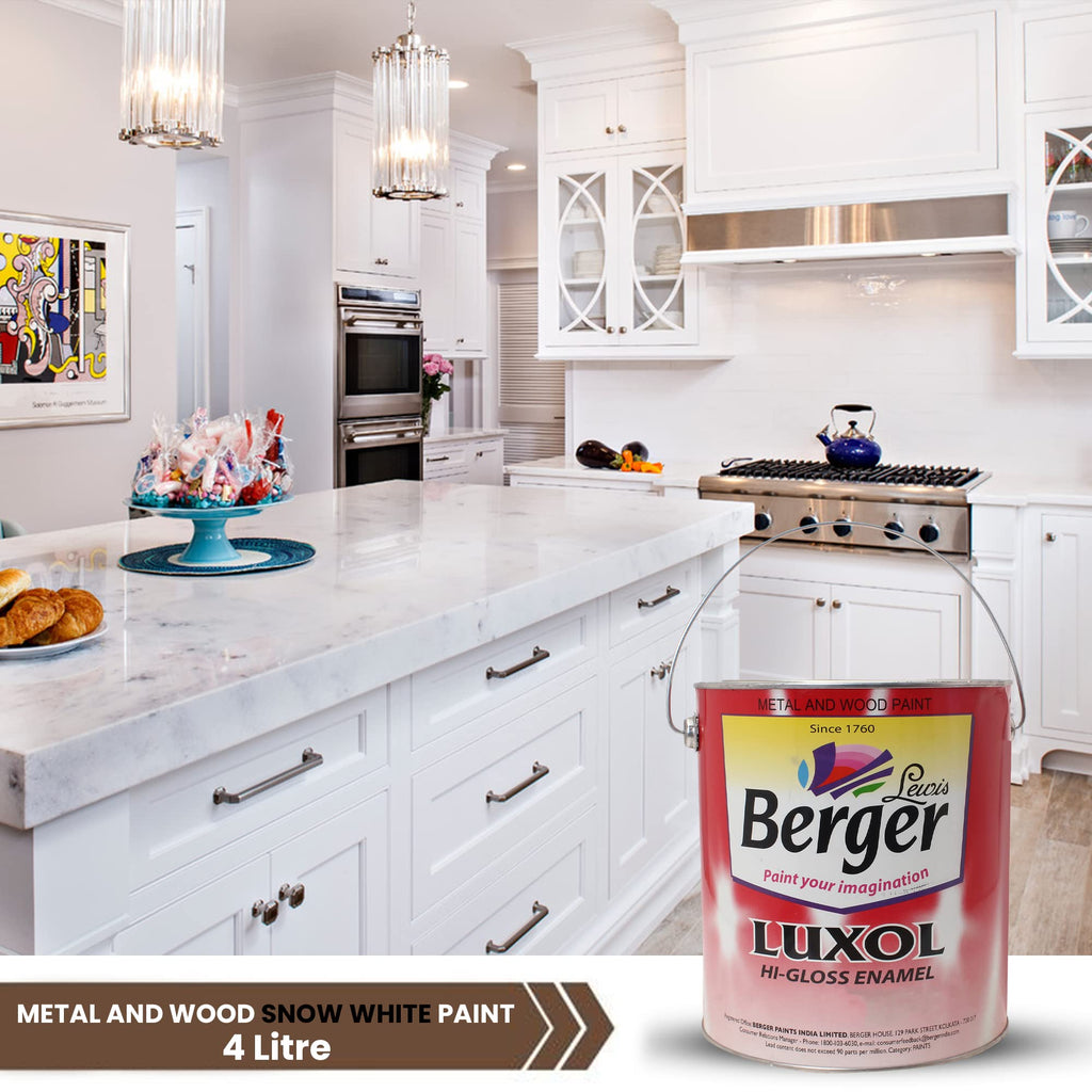 BERGER Luxol Hi-Gloss Enamel Paint | Oil-Based | Mirror Like Durable Weather Resistant High Gloss Finish | Wood Metal Surfaces (500mL, Golden Brown)
